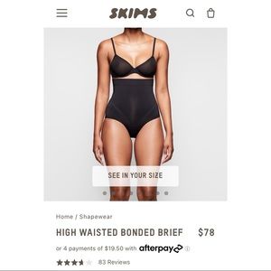 NWT SKIMS HIGH WAISTED BONDED BRIEF